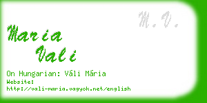 maria vali business card